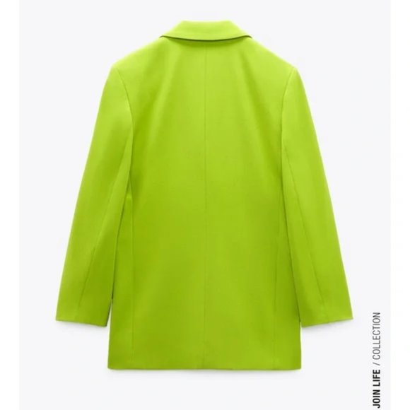 ZARA Oversized Blazer Lime Green - Picture 4 of 4